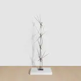 George Rickey, N Lines Vertical, 1967, stainless steel and lead with marble base