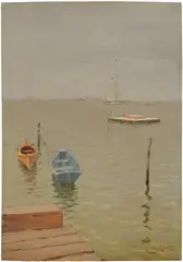 William Merritt Chase, A Stormy Day at Bath Beach, Long Island, 1889, oil on panel
