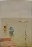 William Merritt Chase, A Stormy Day at Bath Beach, Long Island, 1889, oil on panel