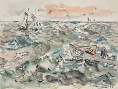 John Marin, Sea Fantasy No. 1, 1942, watercolor on paper mounted to board