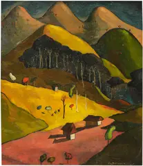 Ángel Botello, El bosque de pinos, 1946, oil on canvas