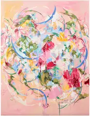 Michaela Yearwood-Dan, The girls take their places, 2024, oil, beads and ceramic on canvas