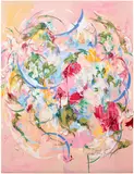 Michaela Yearwood-Dan, The girls take their places, 2024, oil, beads and ceramic on canvas