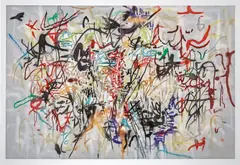 Six Bardos: Hymn (Behind the Sun) by Julie Mehretu, 2018, color aquatint etching, sold May 2026