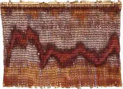 Olga De Amaral, Escrito V, 2003, linen, gesso, acrylic, Japanese paper, silver leaf and gold leaf