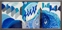 Embah, Pulpit 23rd Street Manhattan, 2007, acrylic and mixed media on paper and canvas laid down on board, in artist's frame