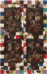 Rashid Johnson, Color Men, 2016, spray enamel, black soap and wax on ceramic tile