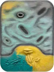 Tishan Hsu, Pewter Eye, 1985, alkyd, enamel and vinyl cement on wood