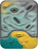 Tishan Hsu, Pewter Eye, 1985, alkyd, enamel and vinyl cement on wood