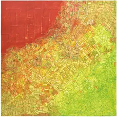 Rick Lowe, Untitled #052922, 2022, acrylic and paper collage on canvas