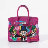 Alec Monopoly, Skeleton Monopoly Bag, 2021–2022, paint and Birkin bag