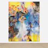 Leslie Martinez, The Finitude of Form, 2021, fabric, paper, fine ballast, pumice, iron oxide and acrylic on canvas