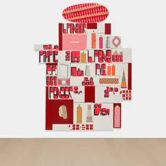 Barry McGee, Cluster #3, 2012, mixed media, in 45 parts