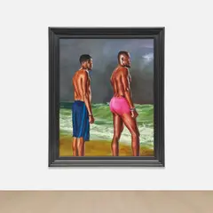 Kehinde Wiley, Fishermen Upon a Lee-shore in Squally Weather (Zakary Antoine and Nelson Noël), 2017, oil on canvas, in artist's frame