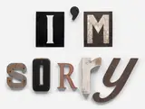 Jack Pierson, I'm Sorry, 2011, found metal, wood and plastic letters, in 8 parts