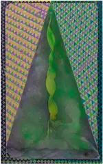 Chris Ofili, Triangle - Fall, 2017, oil and charcoal on linen