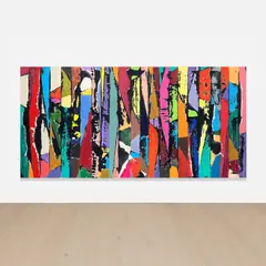 Secundino Hernández, Untitled, 2023, acrylic and dye on stitched linen