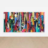 Secundino Hernández, Untitled, 2023, acrylic and dye on stitched linen