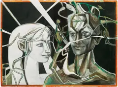 Françoise Gilot, Oberon and Titania, 1969, gouache, watercolor and brush and ink on paper