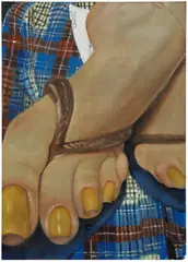 Issy Wood, Untitled (harley's foot thing), 2021, oil on linen