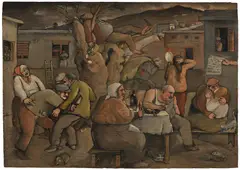 José Gurvich, Los siete pecados capitales, 1967, oil on board