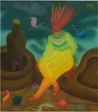 Erich (Arik) Brauer, Anarchist, 1970, oil and acrylic on paper mounted on plywood