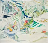 Jane Piper, Compote & Fruit Bowl, 1990–1991, acrylic on canvas