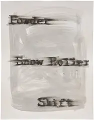 Gary Simmons, Snow Roller, 2024, charcoal and gouache on paper