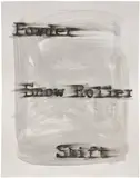 Gary Simmons, Snow Roller, 2024, charcoal and gouache on paper