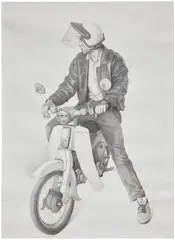 Claudio Bravo, Motorcycle Rider, 1990, graphite on paper