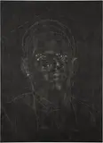 Titus Kaphar, Asphalt and Chalk, Michael Brown, Sean Bell, Amadou Diallo, Trayvon Martin, 2014, chalk on asphalt paper