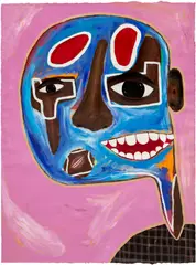 David "Mr. StarCity" White, The Blue Within, 2021, acrylic, pencil and charcoal on paper