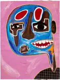 David "Mr. StarCity" White, The Blue Within, 2021, acrylic, pencil and charcoal on paper