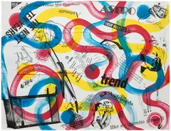 Kenny Scharf, Exotic Trend, 1990, acrylic and silk screen ink on paper