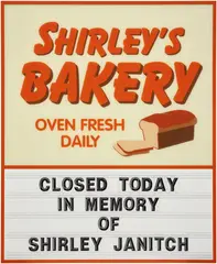 Ken Lum, Shirley's Bakery, 2001, Plexiglas, enamel and lacquered aluminum, in artist's frame