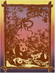 Rob Pruitt, Panda Allegory (Python), 2014, acrylic and glitter on canvas