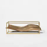 Carol Bove, Untitled, 2009, bronze, gold chain and driftwood