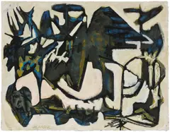 David Smith, ΔΣ 11/1/52 (double-sided), 1952, egg ink and tempera on paper