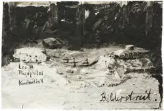 Anselm Kiefer, Bilderstreit, 1981, black gouache and black ink on photograph