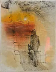 Friedrich Kunath, Acquiesce, 2017, resin, acrylic and ink on canvas