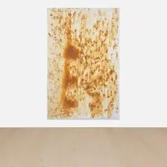 Georg Herold, Caviar, 1989, gesso, caviar and resin on linen