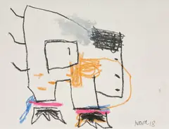 Robert Nava, Untitled, 2018, graphite and crayon on paper