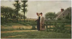 Charles Yardley Turner, Village Belles, 1882, oil on canvas