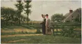 Charles Yardley Turner, Village Belles, 1882, oil on canvas