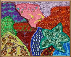Maija Peeples-Bright, Quite an Adwrenture, 1993, acrylic on canvas, in artist's frame