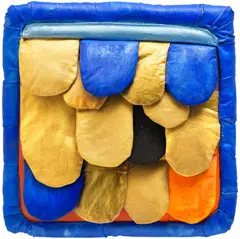 Leda Catunda, Blue, 2018, acrylic and fabric on canvas