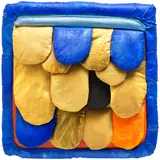 Leda Catunda, Blue, 2018, acrylic and fabric on canvas