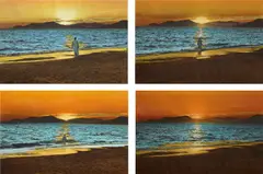 Youssef Nabil, I Will Go To Paradise, Self Portrait, Hyères, 2008, hand-colored gelatin silver prints, in 4 parts
