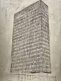 Enoc Perez, Lever House, NY, 2010, oil on canvas
