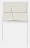 Analia Saban, Modular Drawing (One 14-inch Line Printed on Tape, Applied in Whole or in Parts): Landscape, 2008, printed archival clear tape on paper-mounted panel
